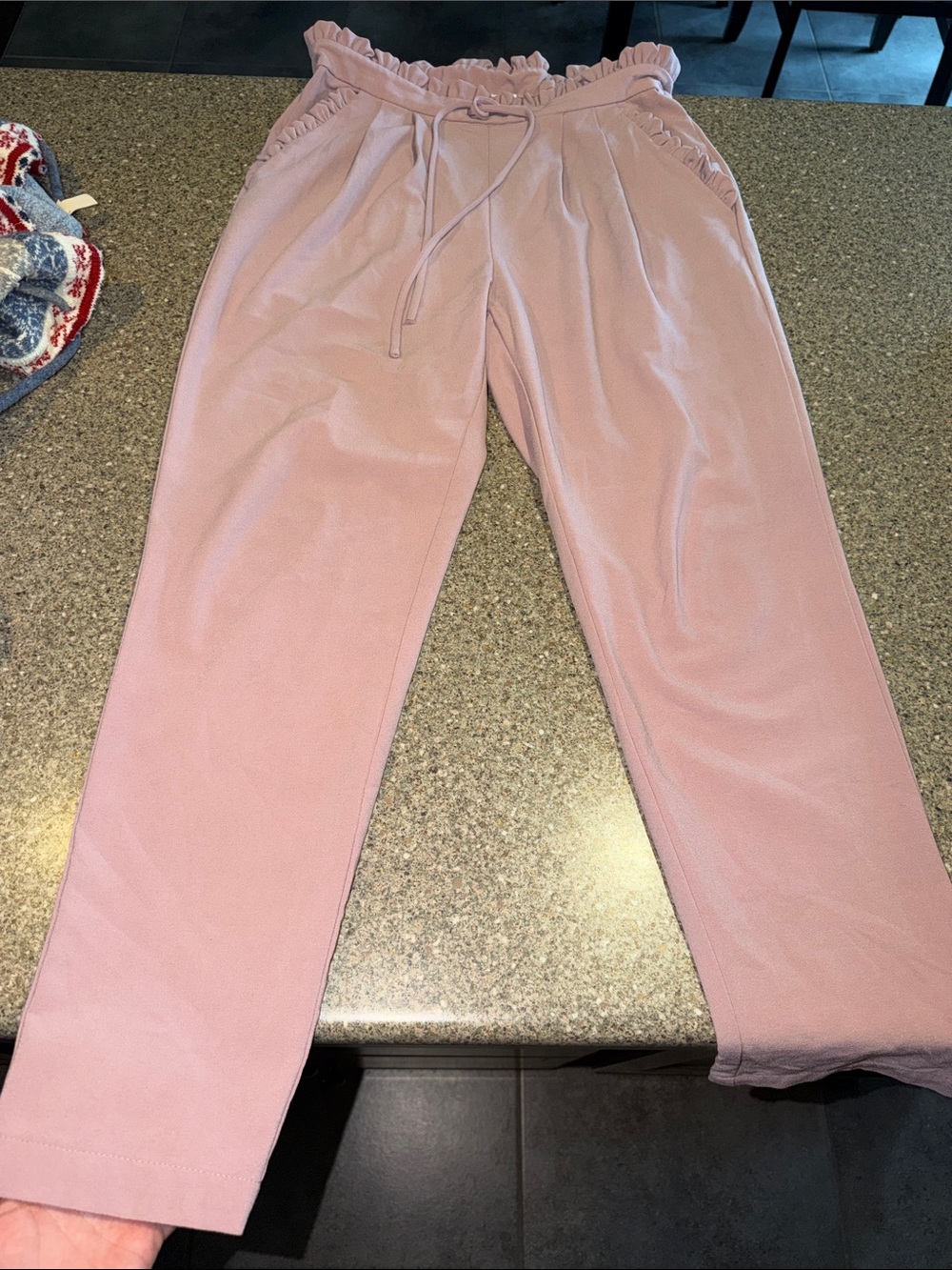 KanCan Dusty Pink Paperbag Waist Dress Joggers